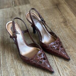 Closed Toe Brown Leather Heels